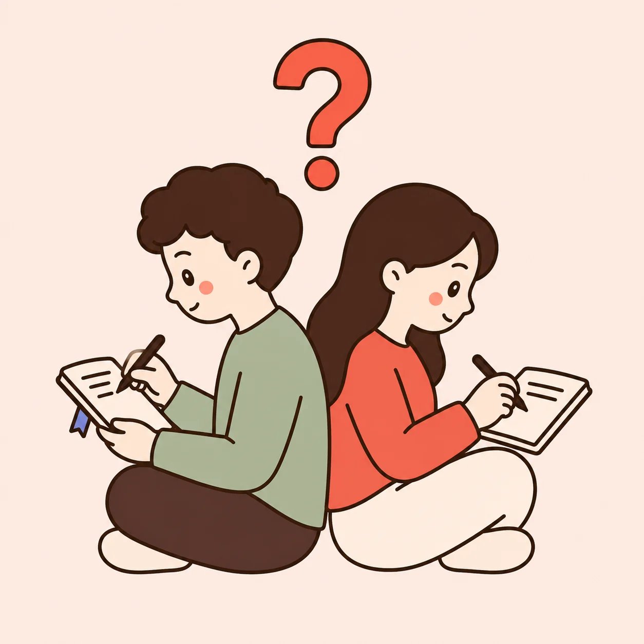 A couple answering the same daily question privately